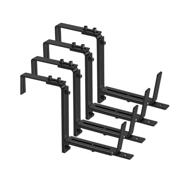 JZROCKER 2/4Pcs Adjustable Planter Box Brackets Window Flower Boxes Brackets for Deck Railing Hanging Box Brackets for Fence