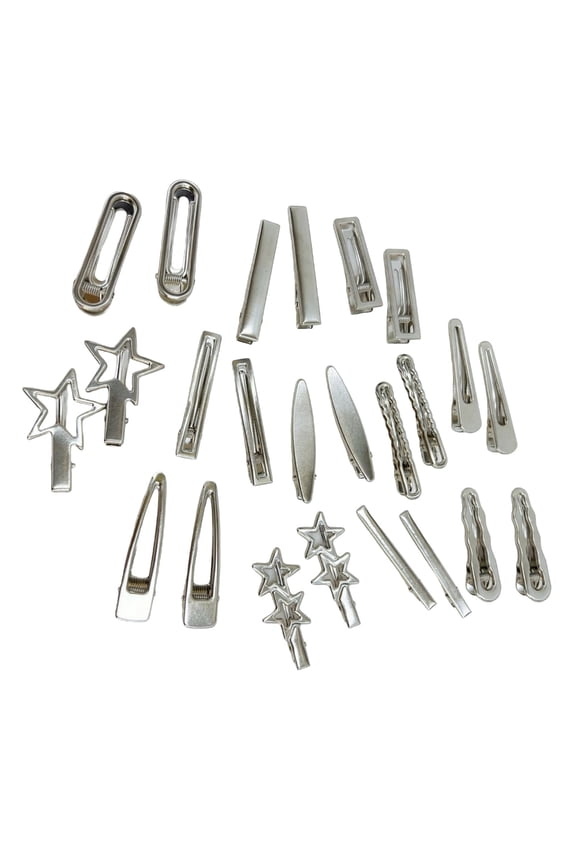 24Pieces Star Hair Clip Japanese 2000s Hairpin Side Barrette Duckbill Clip Female Hair Shaping Decoration for Dail