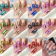 thumbnail image 1 of JZROCKER 288Pcs Square Press On Nails Stick on Nails With Holographically Metallic Gloss Acrylic Manicure Nails Art For Parties, 1 of 21