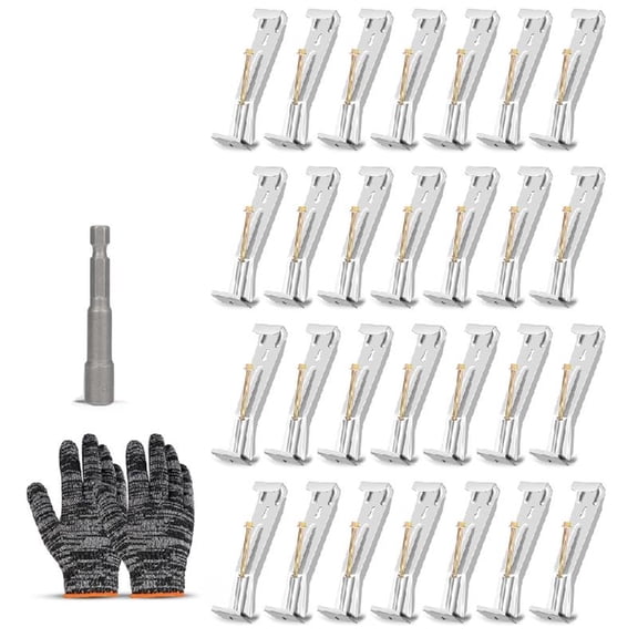 JZROCKER 28Pcs Hide Gutter Hangers Sturdy Brackets with Screws Accessory for Outdoor Use Gutter Repairs Tool