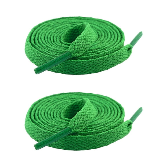 JZROCKER 2Pcs Flat Sneaker Shoelaces 8mm Wide Polyester Colored Laces for Casual and Sport Athletic Running Shoes Boot Strings