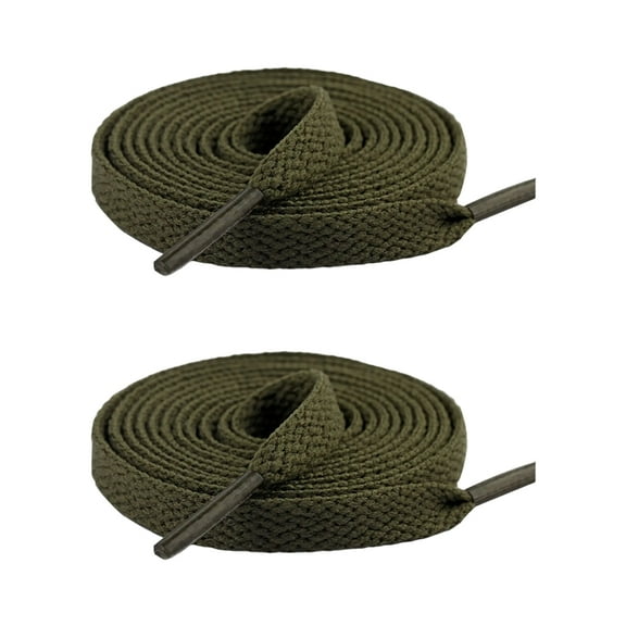 JZROCKER 2Pcs Flat Sneaker Shoelaces 8mm Wide Polyester Colored Laces for Casual and Sport Athletic Running Shoes Boot Strings