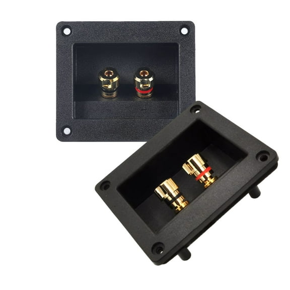 JZROCKER 2Pcs Terminals Cup Connectors Part Express Spring Double Binding Posts Gold Twist Banana Plugs Recessed Speakers Box