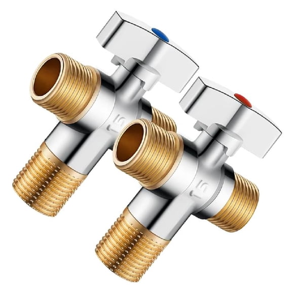 JZROCKER 2pcs 1/4 Turn Stop Valves With 1/2Inch Crimps PexF1807 To 3/8 Inch OD Compression Ideal for Toilets and Faucets