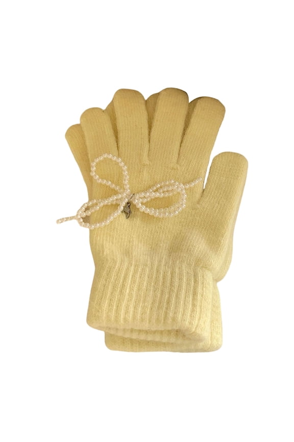 2pcs Decorative Bows Gloves Cold Weather Mittens Personality Statement Gloves