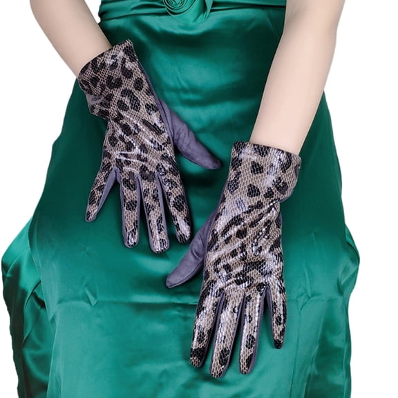 JZROCKER 2pcs Elegant Short Gloves Trendy Print Mittens Women's Trendy Gloves for Everyday and Event Wear