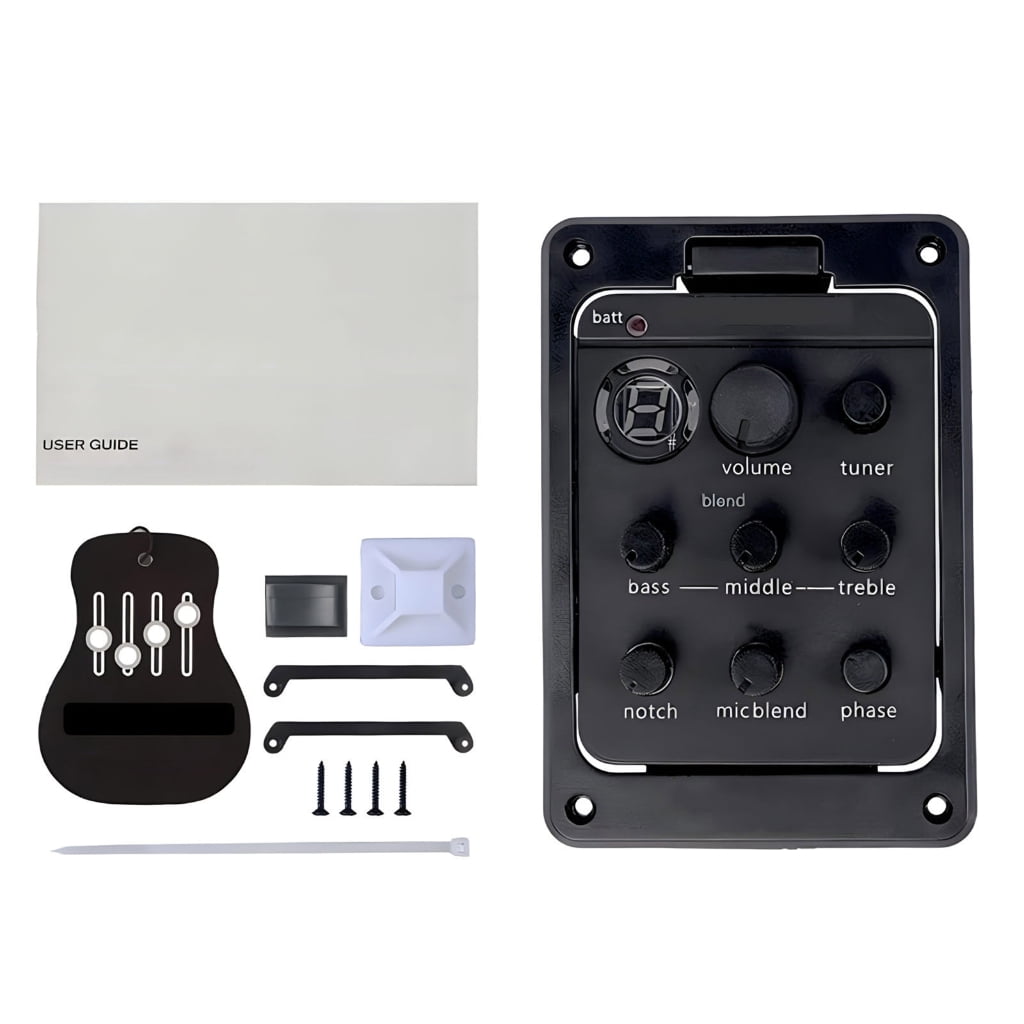 JZROCKER 301 Acoustic Guitar Preamp Pickup 4 Band Acoustic Guitar Pickup with Tuner