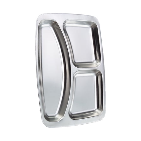 JZROCKER 304Stainless Steel Plate Rectangular Divided Plate Dinner Tray Dinner Plate Suitable for Meals and Snacks