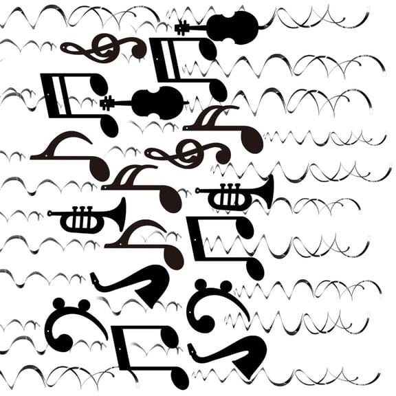 JZROCKER 30Pcs Musical Note Cutout Spirals Decorations Music Theme Party Decoration for Parties
