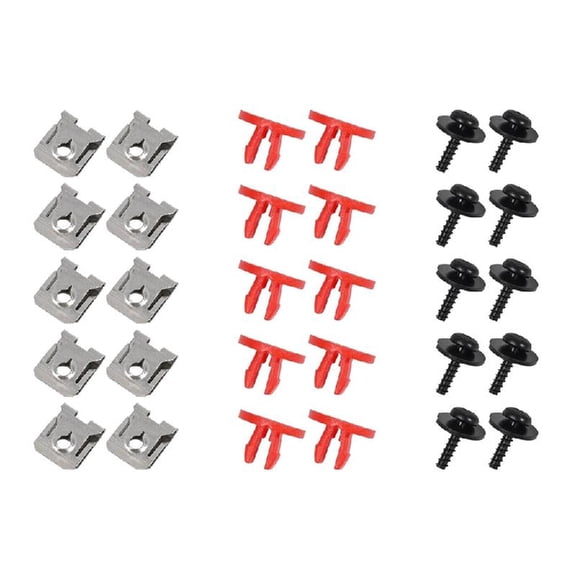 JZROCKER 30pcs Engine Under Covers Fastener set Engine Splashes Shield Screw set Under Covers Bolts Clips Suitable for Automotive