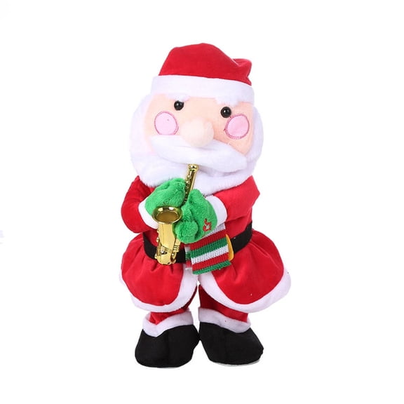 JZROCKER 32cm Electric Santa Claus Toy Holding Saxophone Christmas Ornament