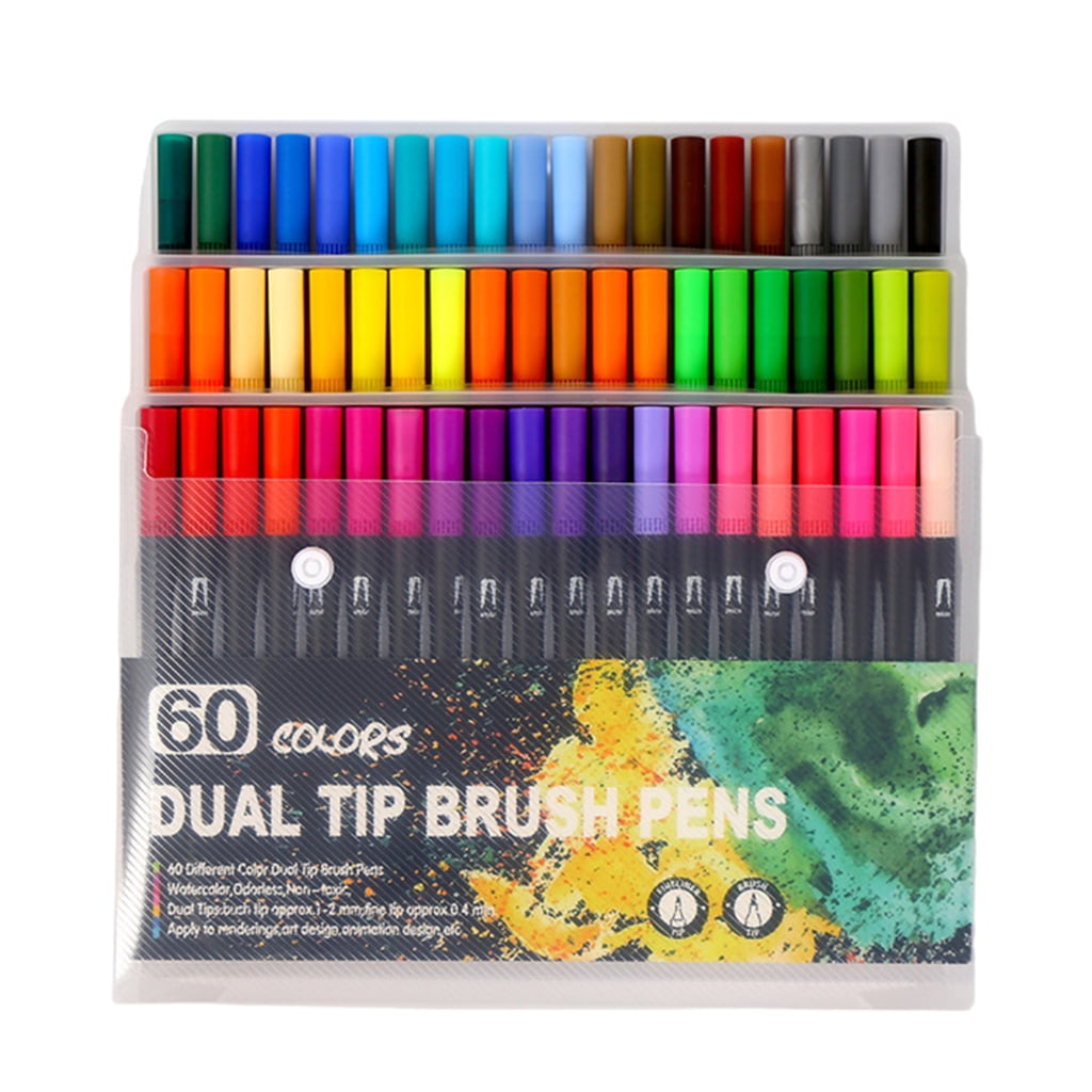 JZROCKER 36/48/60/72/100 Colors Double Ends Brush Pen Set Watercolor Pen Felt Tip Pen Watercolour Markers