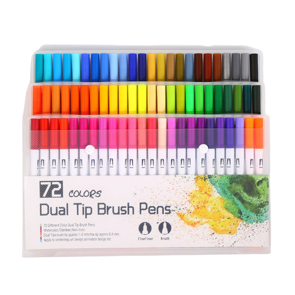 JZROCKER 36/48/60/72/100 Colors Double Ends Brush Pen Set Watercolor Pen Felt Tip Pen Watercolour Markers