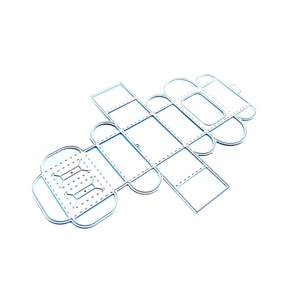 JZROCKER 3D Hollow Concave Rectangle Cookies Box Metal Cutting Dies Stencil DIY Candy for Case Embossing Die Cuts Scrapbook Templ