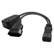 JZROCKER 3Pin Connector IEC320-C14 to UK 13A+EU4.0mm Converter Power Cable Cord Wire