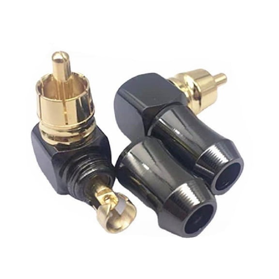 JZROCKER 3pcs Elbow Adapters Elegant Gold Brass Ensuring Minimal Audioed Loss for Household Theater and Studio Use