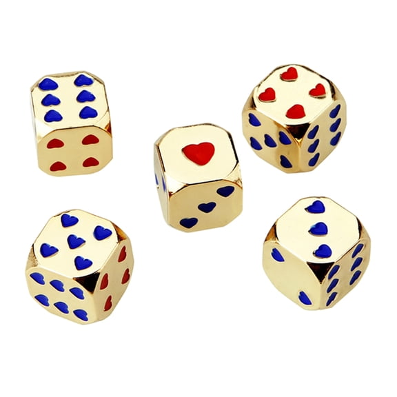 JZROCKER 5 Pcs Metal Unique-Dice Round Corner Role Playing Dice 6 Sided Table Game Dice