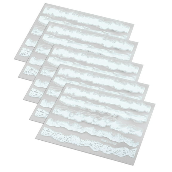 JZROCKER 5 Pcs Resin Painted Simulation Wave Filling Crafts Making Material Stickers