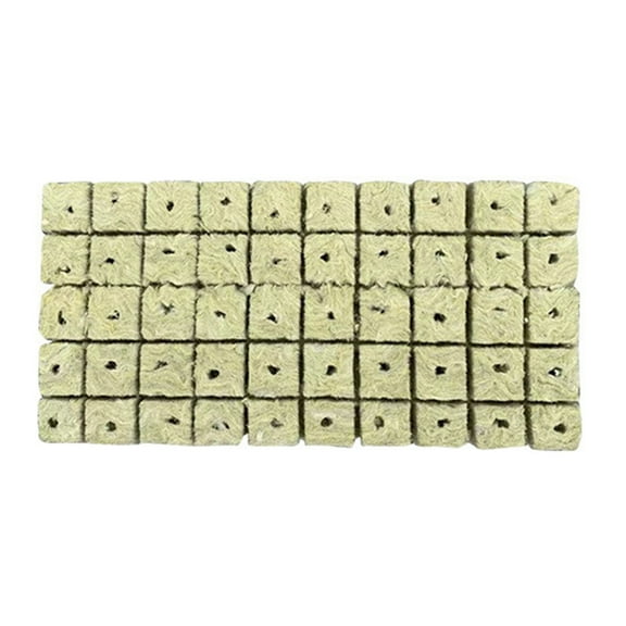 JZROCKER 50 Pcs Rock Wool Grow Cubes for Cuttings Cloning Propagation Starting Hydroponic Grow Media Rooting Cuttings Growing Vigorous Growth Rock Wool Starter Plugs Sheets