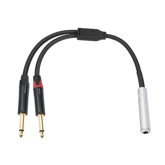 JZROCKER 6.35mm Signal Y Splitter Cable 1/4inch Female to Double Mono 1/4inch Male