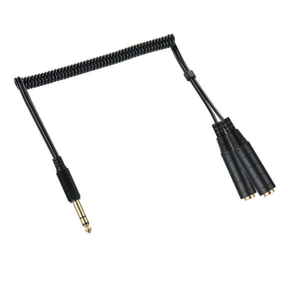 JZROCKER 6.35mm Stereo Male to Two 6.35mm Y Splitter Cable for Clear Signals Distribution Sound Setups