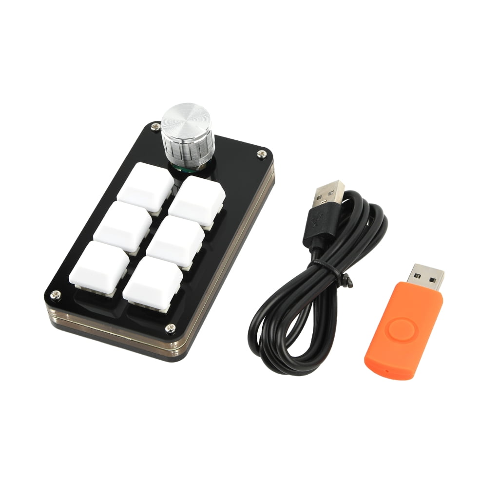 JZROCKER 6 Keys Mini Keyboard with 1 Knob Customizable Gaming Video