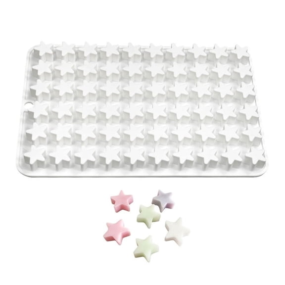 JZROCKER 60-Cavity Star Shape Silicone Mold Chocolate Fondant Mold Baking Tool Nonstick