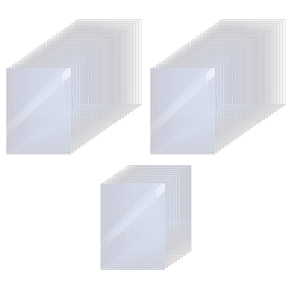 JZROCKER 60pcs Multi Purpose Clear File Jackets Effective Clear File Envelopes Organizers For Neat And Workspaces