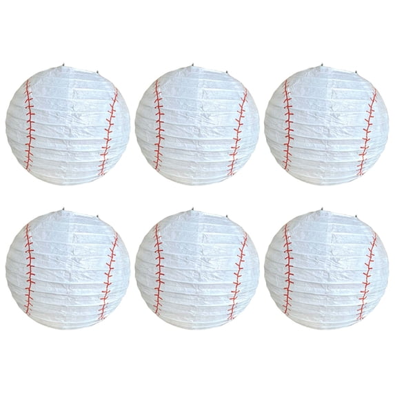 JZROCKER 6Pcs Soccer Baseball Paper Lamp Hanging Paper Decorations 8Inch 10Inch 12Inch for Sport Themed Birthday Parties