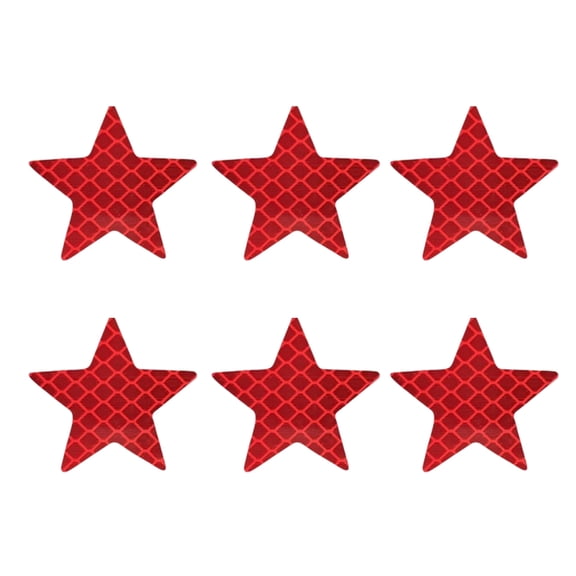 JZROCKER 6pcs Reflective Star Vehicle Stickers Self-Adhesive for Night Driving Easy Installation on Car Truck Motorcycles
