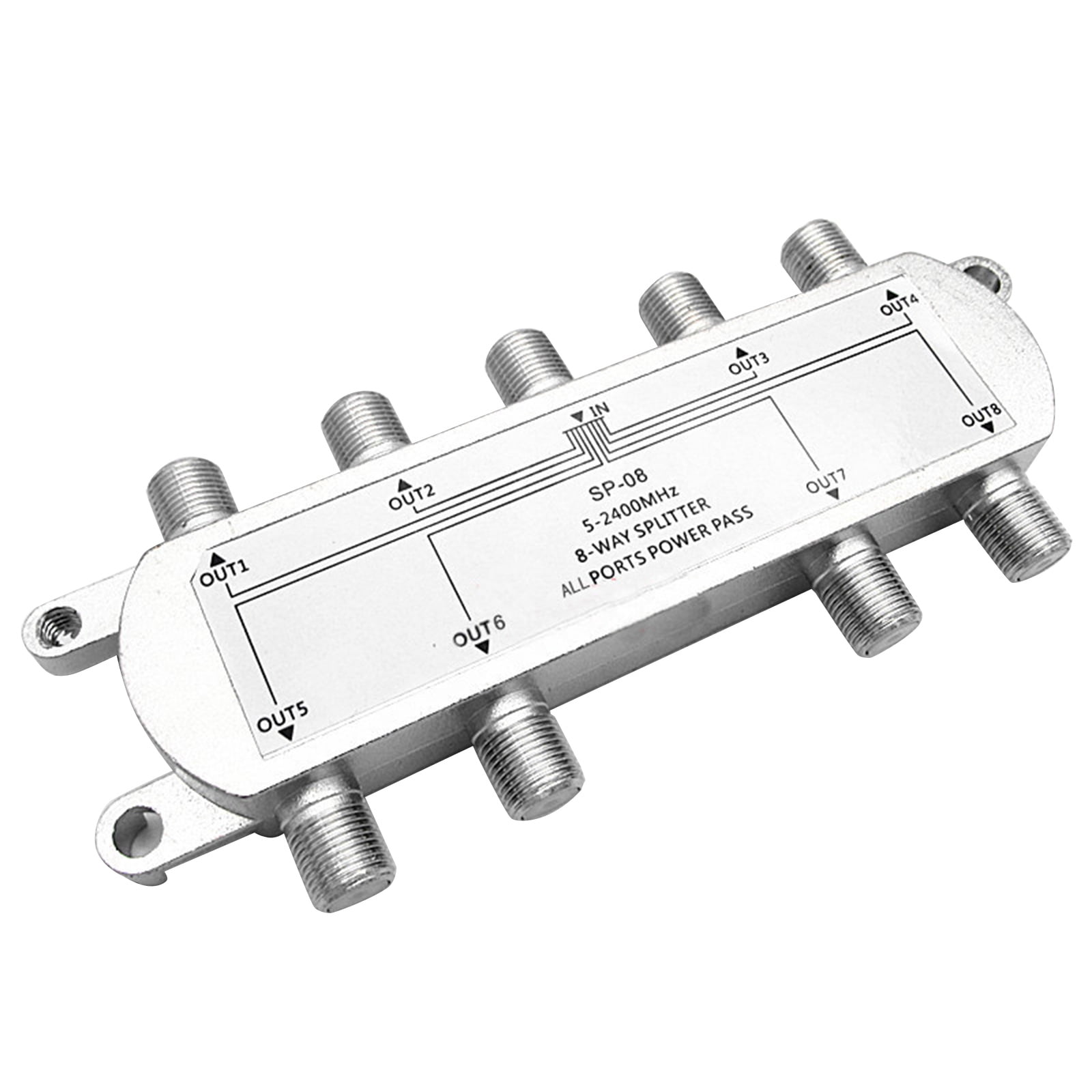 JZROCKER 8 Way 5-2400 MHz Coaxial Antenna Splitter Accurately Split F ...