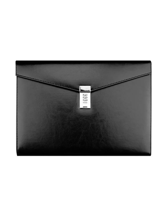 A4 Document File Folder with Password Lock Briefcase Organizer PU Office Manager Bag Travel
