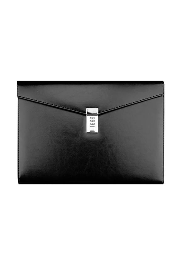 A4 Document File Folder with Password Lock Briefcase Organizer PU Office Manager Bag Travel