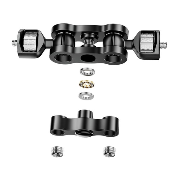 JZROCKER Adjustable Mount Arm with Double Ballheads 1/4in Screw for Cameras Monitors and LED Lights Aluminum Build