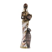 JZROCKER African Women Figurine Exotic Resins Character Statue Retro Tribal Lady Sculpture Vintage Home Decors for Book Shelf