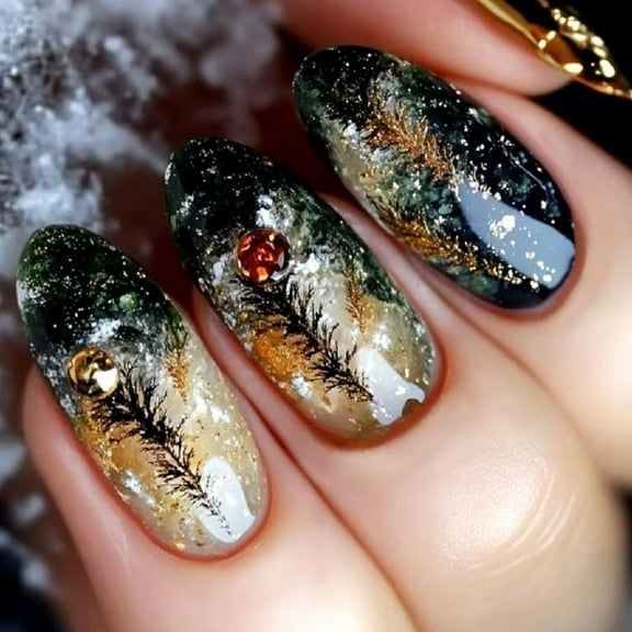 JZROCKER Almond Nails Tips Fake Nails Glues On Nails Stick On Nails Press On Nails Artificial False Nails for Womens and Girls