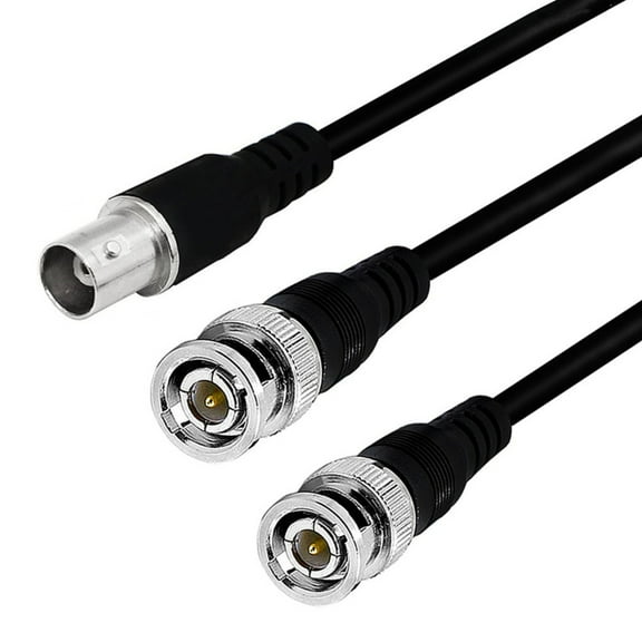 JZROCKER BNC 1 to 2 Connector Cord Splitter Wire - 50cm/1.6ft 1 in 2 out Coaxial Line
