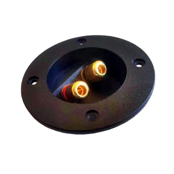 JZROCKER Black Speakers Terminals Connectors Round Box with 2 Banana Gildeds Subwoofer Stereoes Plug Spring Cup Connection
