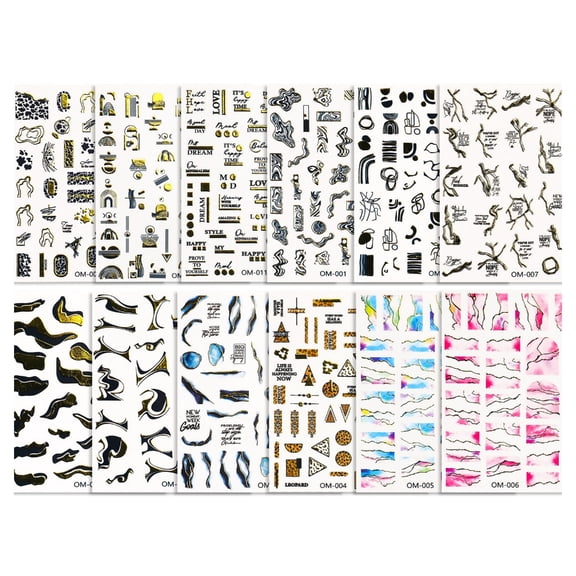 JZROCKER Blooming Stickers Nails Marble Design Coloring Manicure Decals Nail Slider