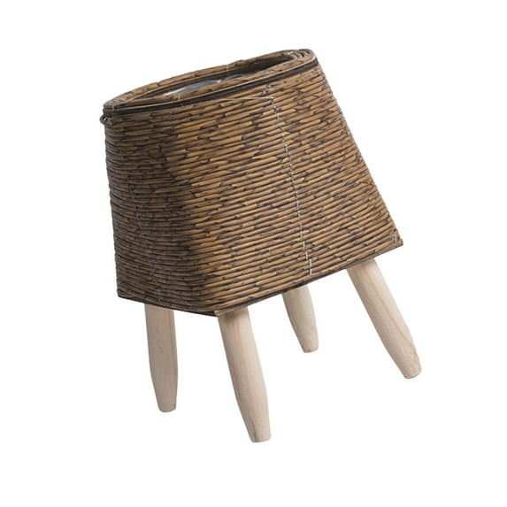 JZROCKER Bright Wicker Look Plant Container Artificial Rattan Woven Flower Pots Elegant Planter Pots for Home Decoration