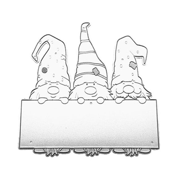 JZROCKER Christmas Gnomes Metal Cutting Dies Template Metal Stencils Scrapbooking Card