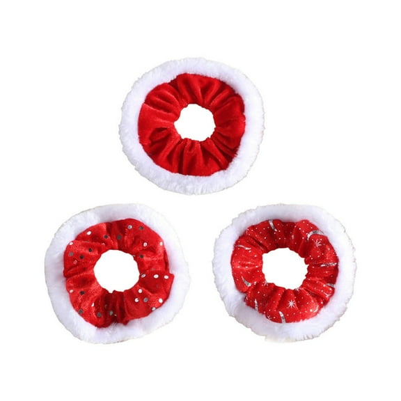 JZROCKER Christmas Hair Ties Scrunchies Festival Accessories Hairtie for Women Kids 3PCS