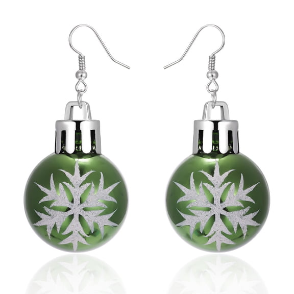 JZROCKER Colorful Ball Printed Green Strip Snowflake Star Drop Earring Christmas Jewelry