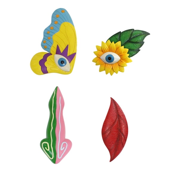 JZROCKER Colorful Butterfly Tree Face Decor Statues Whimsical Garden Decoration Props