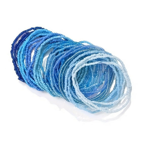 JZROCKER Colorful Glass Bead Bracelet Set 30pcs Hand Chain Anklets Bracelets for Women