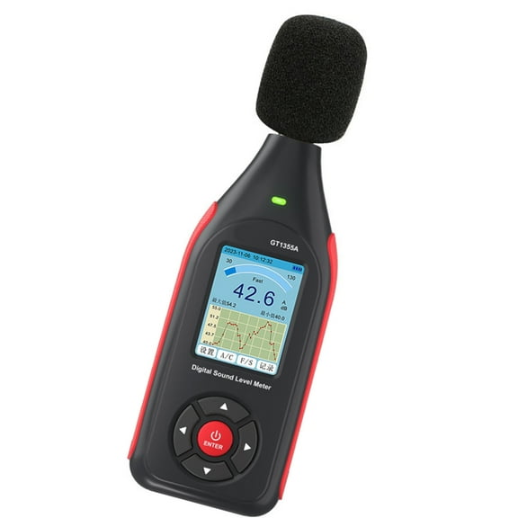 JZROCKER Comprehensive Rechargeable Decibel Meter Tester with Fast/Slow Time Weighting Realtime Analysis and Data Export Feature