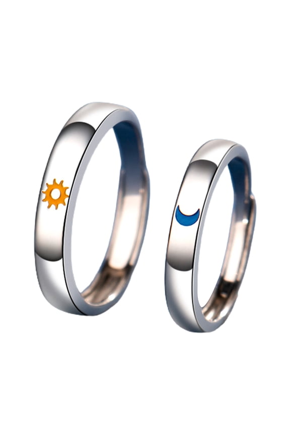 Couple Rings for Women Men Adjustable Couple Matching Promise Wedding Ring