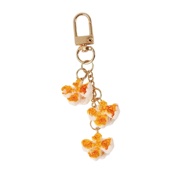 JZROCKER Creative Popcorns Shaped Keychain Decorative Popcorns Keychain Stylish Key Rings Charm for Keys or Bag Accessories