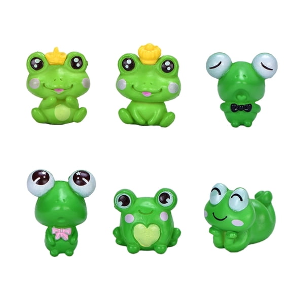 JZROCKER Cute Cartoon Tiny Frog Figures for Desk Car Decorations Art Sculpture