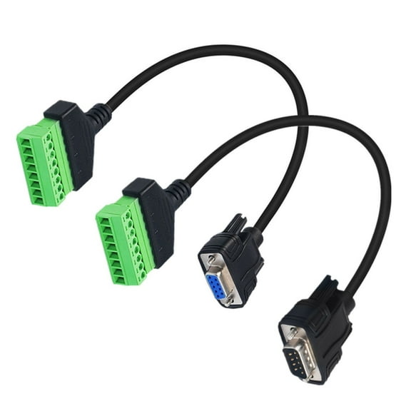 JZROCKER DB9P RS232 to 8P Terminals Analogs Signals Extension Cord with DB9P Connectors Reliability Signals Transmission 5.9inch